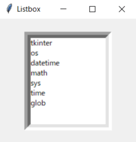 tkinter:Listboxオプションのborderwidth