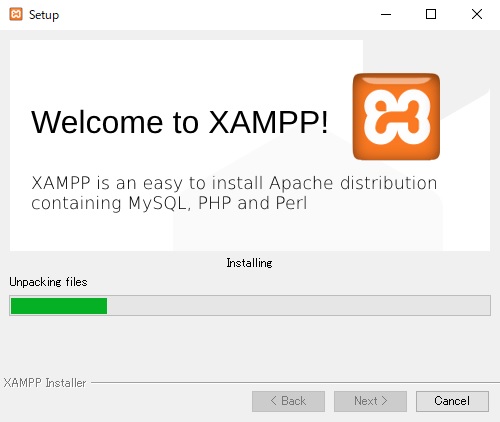 XAMPPのインストール画面６