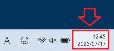 Windows 11：タスクバーの時計