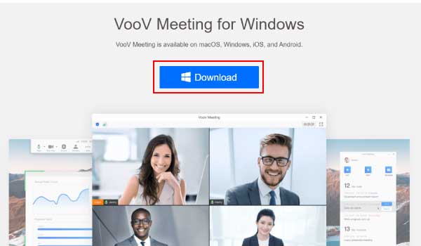 VooV Meeting公式サイトからWindows用ソフトをダウンロードする