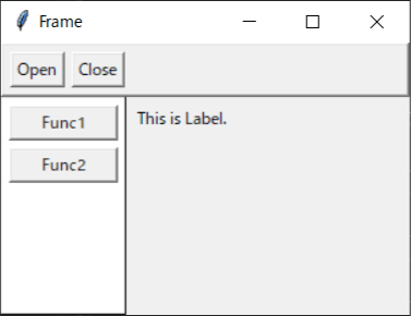 tkinter:frameを使ったサンプルプログラム