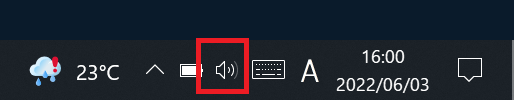 Windows:タスクトレイにあるスピーカーアイコンを右クリック