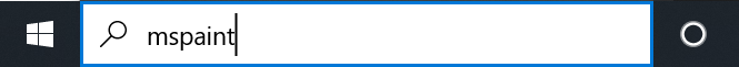 タスクバーにある検索バーに「mspaint」を入力してペイントを起動