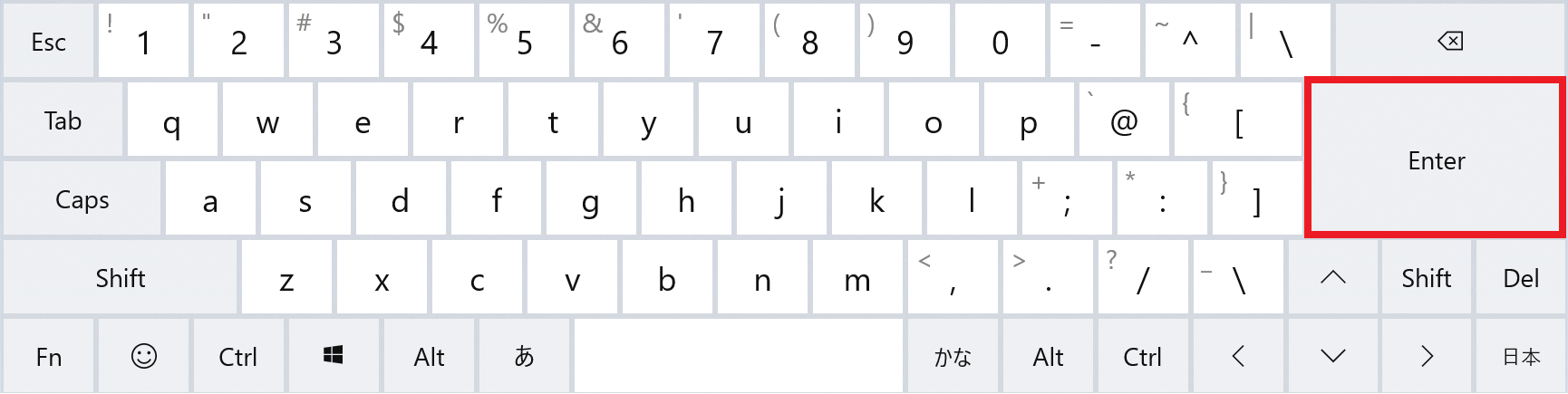 キーボード：エンター