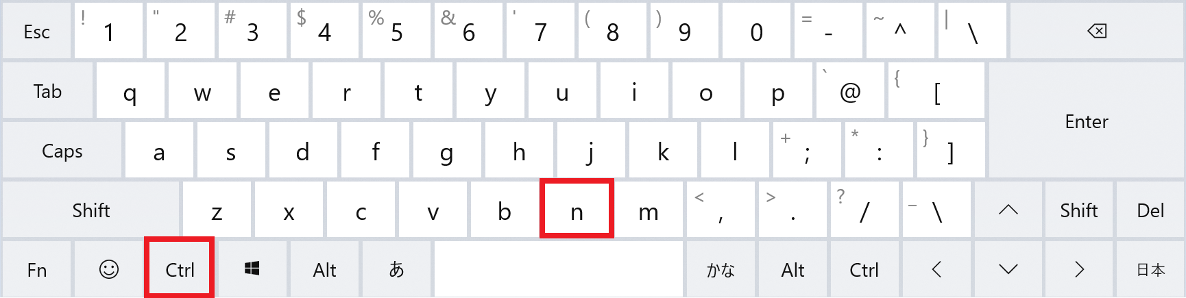 キーボード：Ctrl + N