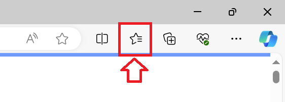 Edge：「お気に入り」アイコンをクリック
